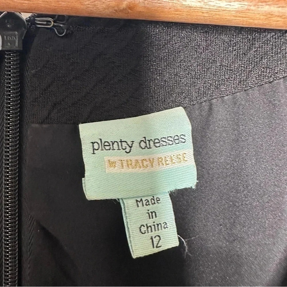 Plenty By Tracy Reece Anthropologie Black Eliza Fit & Flare Dress Size 12 - Picture 6 of 13